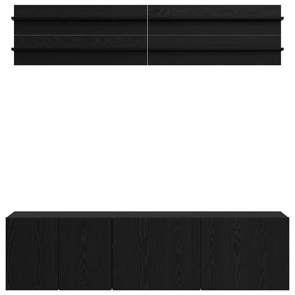 Unitati TV Pe perete 6 pcs Stejar negru Lemn compozit — imaginea 10