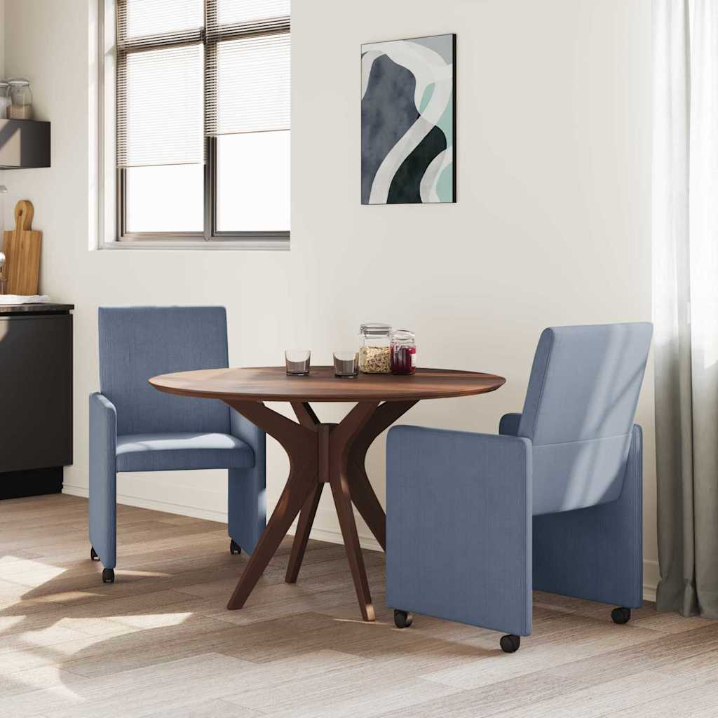 Scaune de dining cu roti cu roti 2 pcs albastru 57 x 66 x 94 cm — imaginea 4