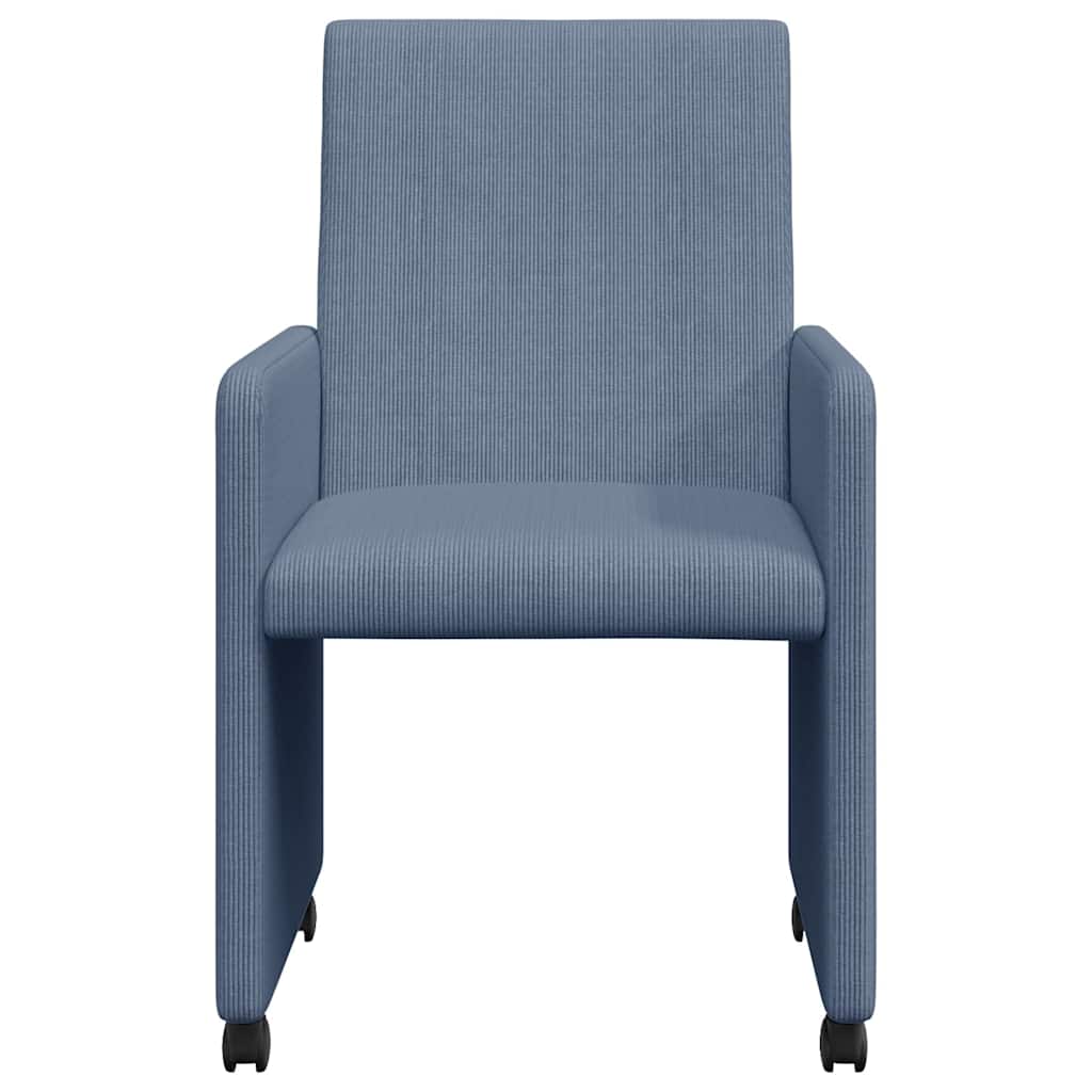 Scaune de dining cu roti cu roti 2 pcs albastru 57 x 66 x 94 cm — imaginea 5
