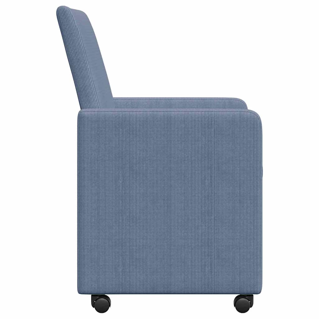 Scaune de dining cu roti cu roti 2 pcs albastru 57 x 66 x 94 cm — imaginea 6