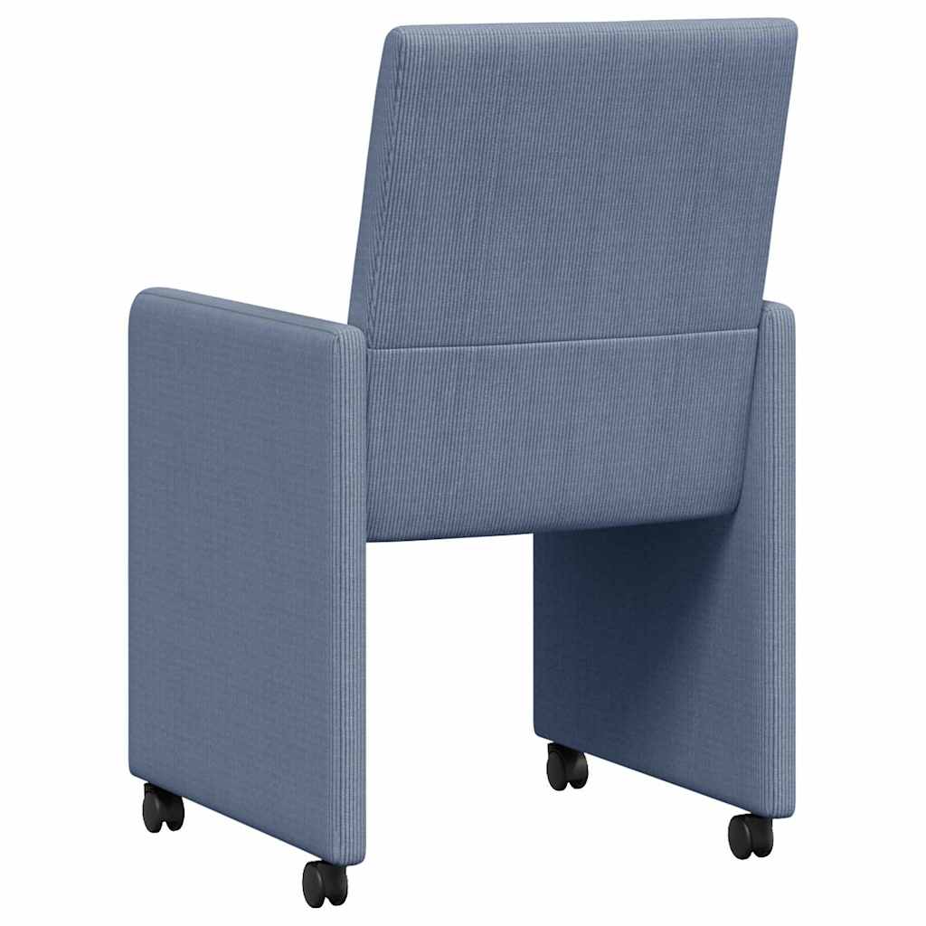 Scaune de dining cu roti cu roti 2 pcs albastru 57 x 66 x 94 cm — imaginea 7