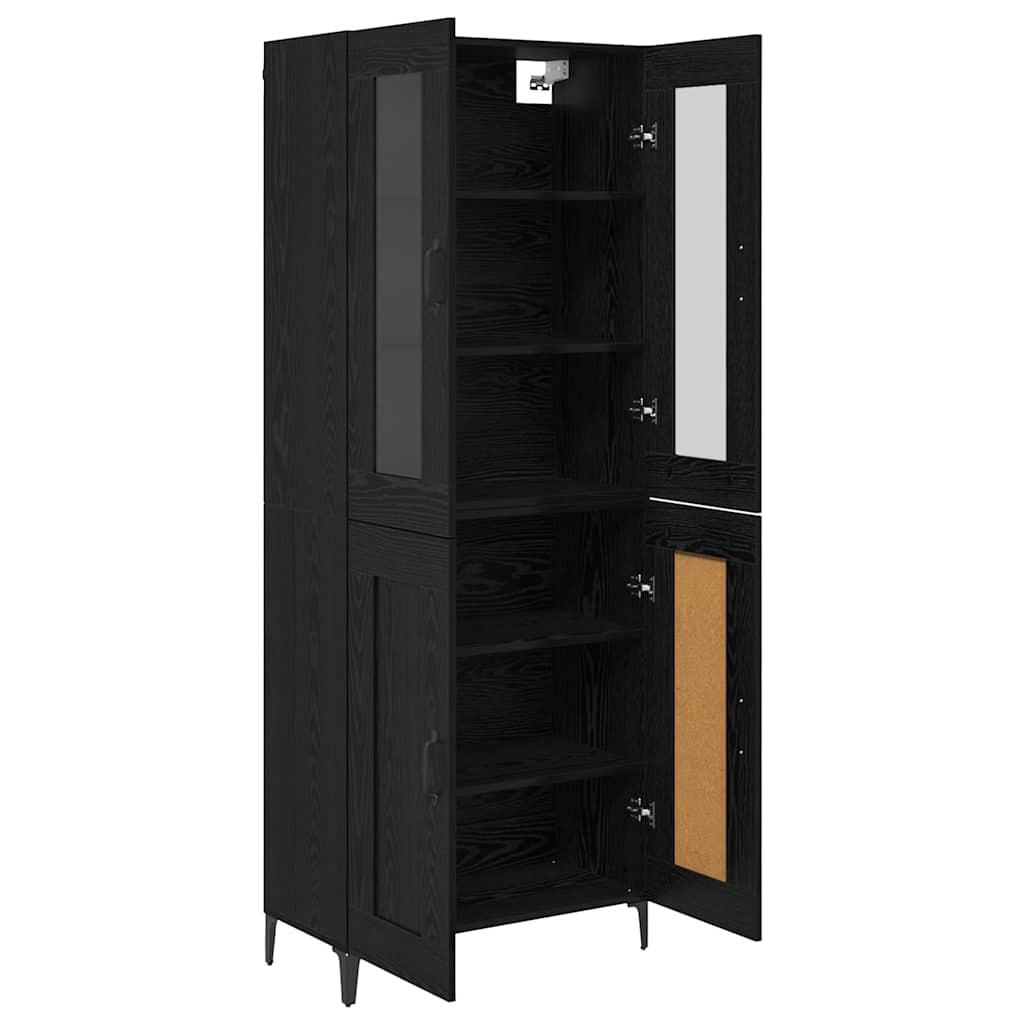 Bufet Stejar Negru 69,5 x 34 x 180 cm Lemn compozit — imaginea 6