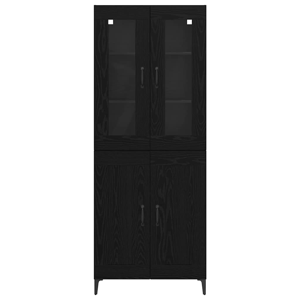 Bufet Stejar Negru 69,5 x 34 x 180 cm Lemn compozit — imaginea 7