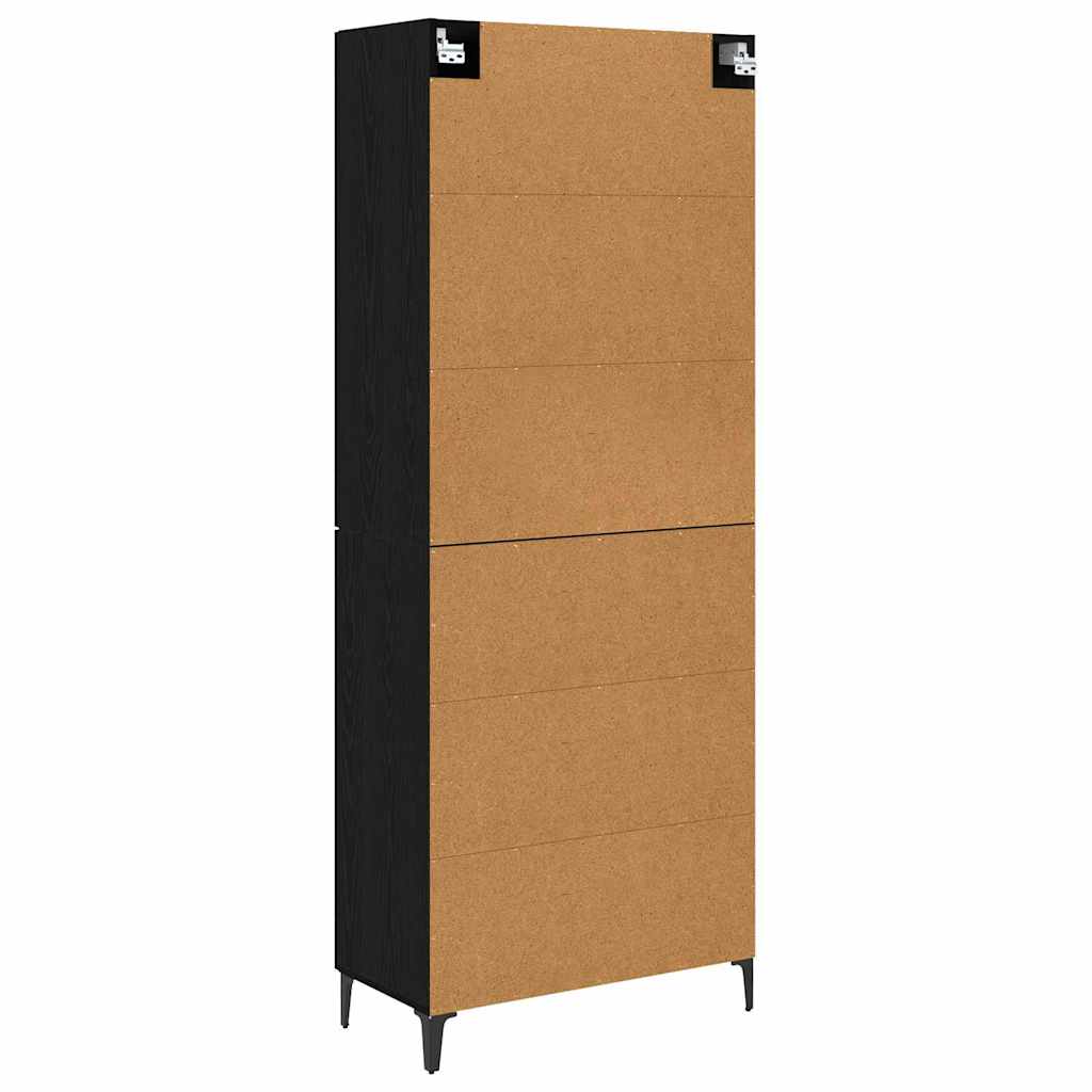 Bufet Stejar Negru 69,5 x 34 x 180 cm Lemn compozit — imaginea 8