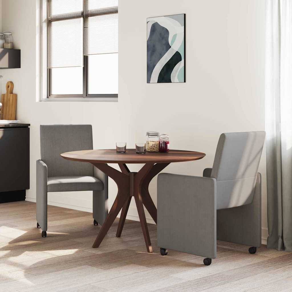 Scaune de dining cu roti 2 pcs Gri deschis 57 x 66 x 94 cm — imaginea 4