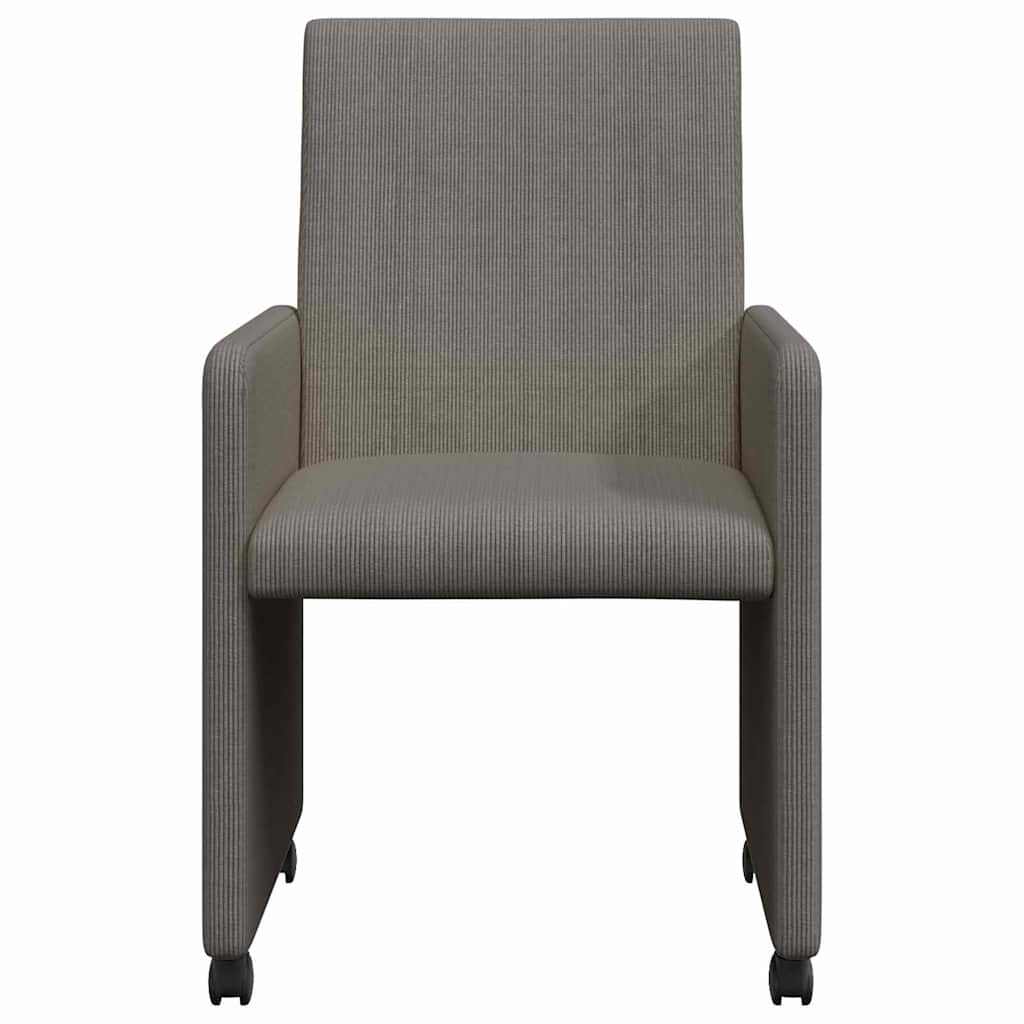 Scaune de dining cu roti 2 pcs Gri deschis 57 x 66 x 94 cm — imaginea 5