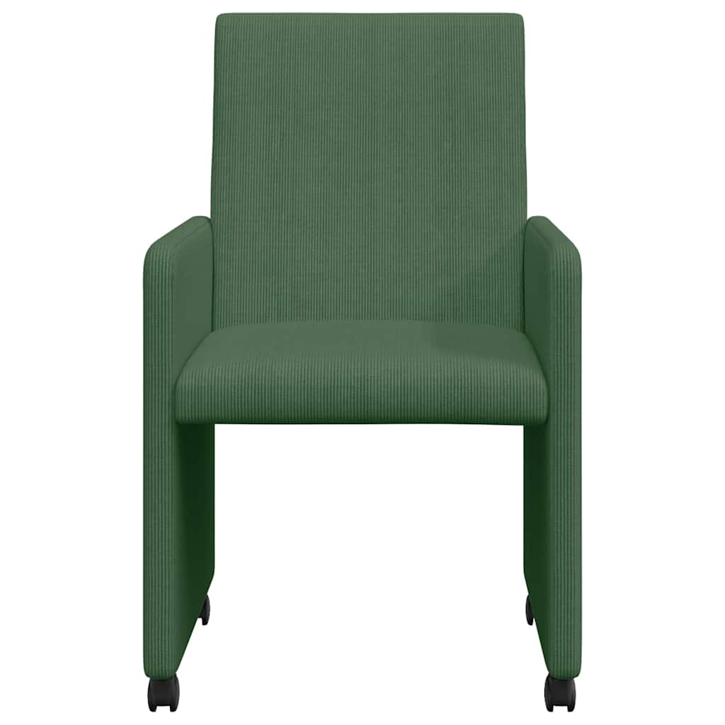 Scaune de dining cu roti 2 pcs Gri verde 57 x 66 x 94 cm — imaginea 5