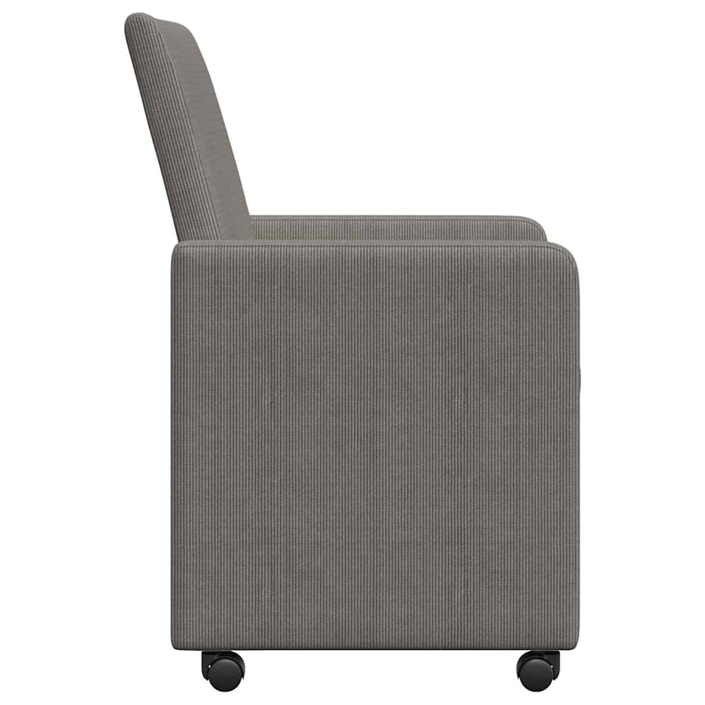 Scaune de dining cu roti 2 pcs Gri deschis 57 x 66 x 94 cm — imaginea 6