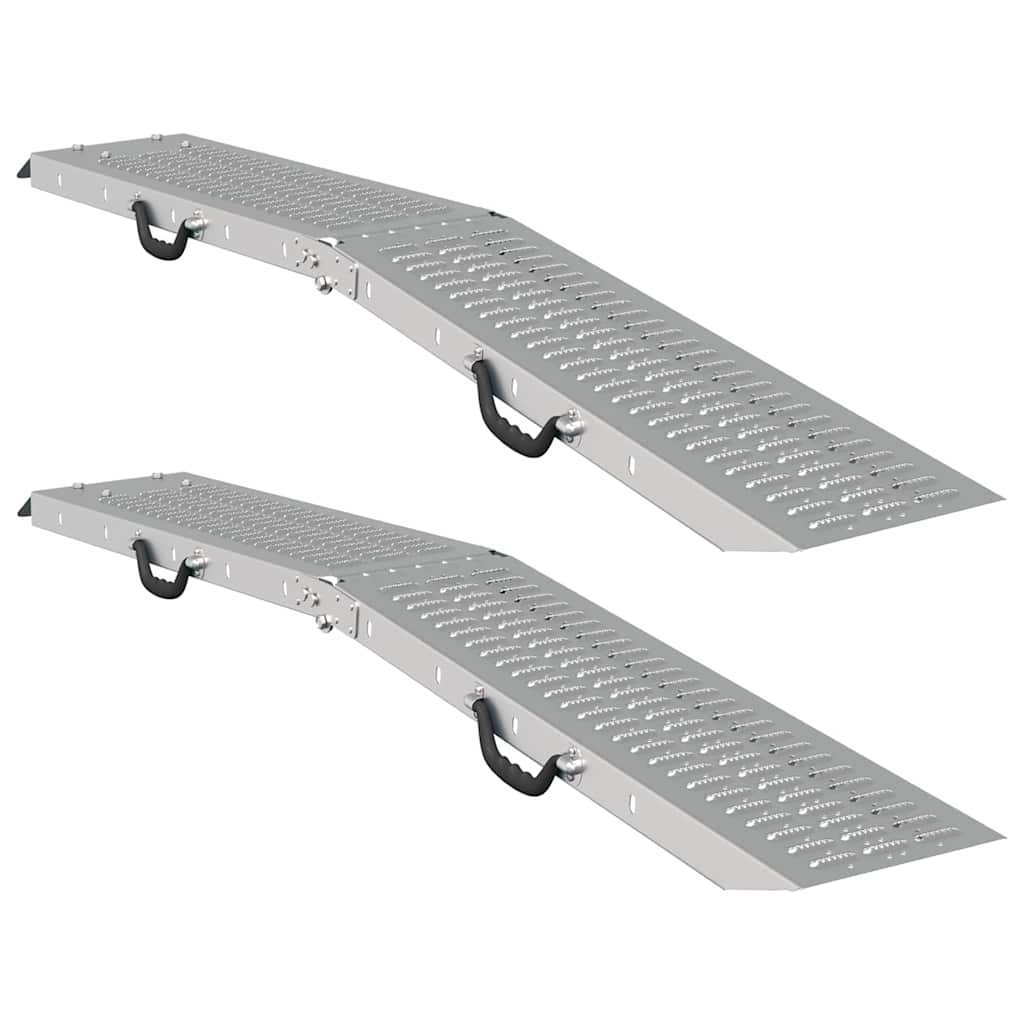 Rampa de Incarcare 2 pcs Argintiu 166 x 22,5 x 4,5 cm