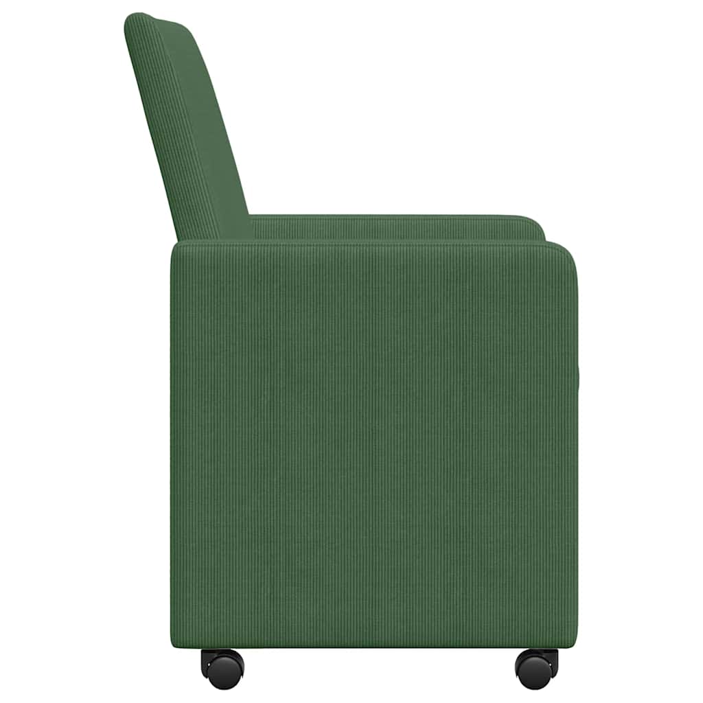Scaune de dining cu roti 2 pcs Gri verde 57 x 66 x 94 cm — imaginea 6