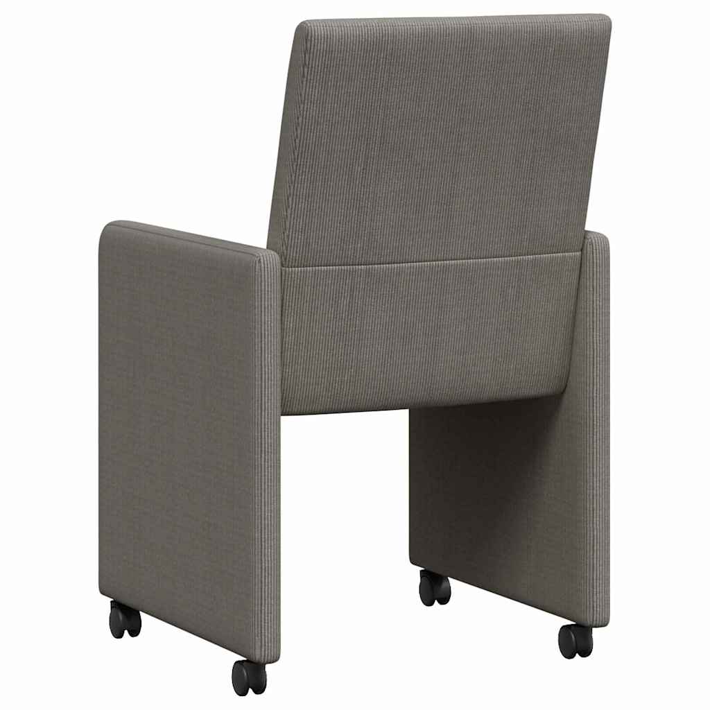 Scaune de dining cu roti 2 pcs Gri deschis 57 x 66 x 94 cm — imaginea 7