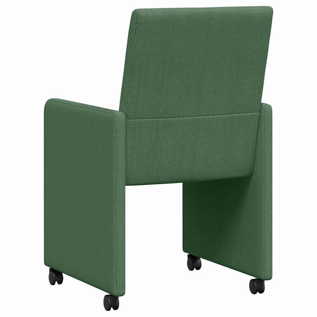 Scaune de dining cu roti 2 pcs Gri verde 57 x 66 x 94 cm — imaginea 7