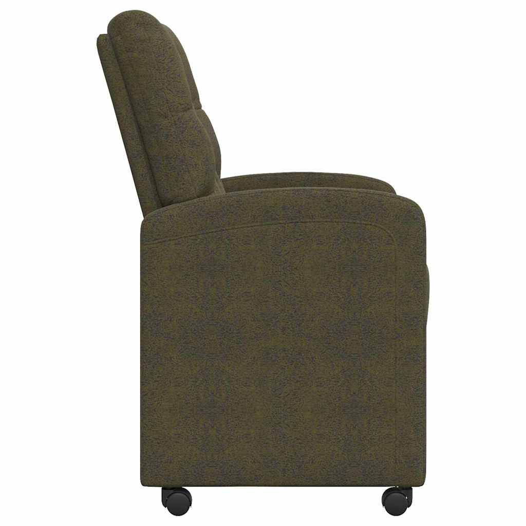 Scaune de dining cu roti 2 pcs Verde militar 58 x 67 x 97 cm — imaginea 6