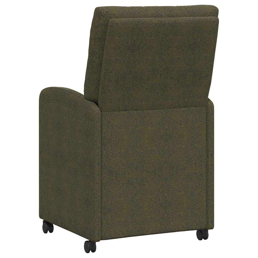 Scaune de dining cu roti 2 pcs Verde militar 58 x 67 x 97 cm — imaginea 7