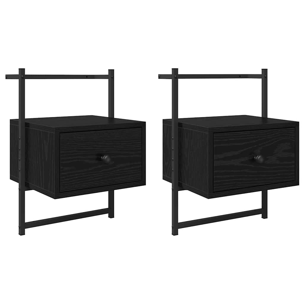 Noptiera cu sertar 2 pcs Stejar Negru 35 x 30 x 51 cm