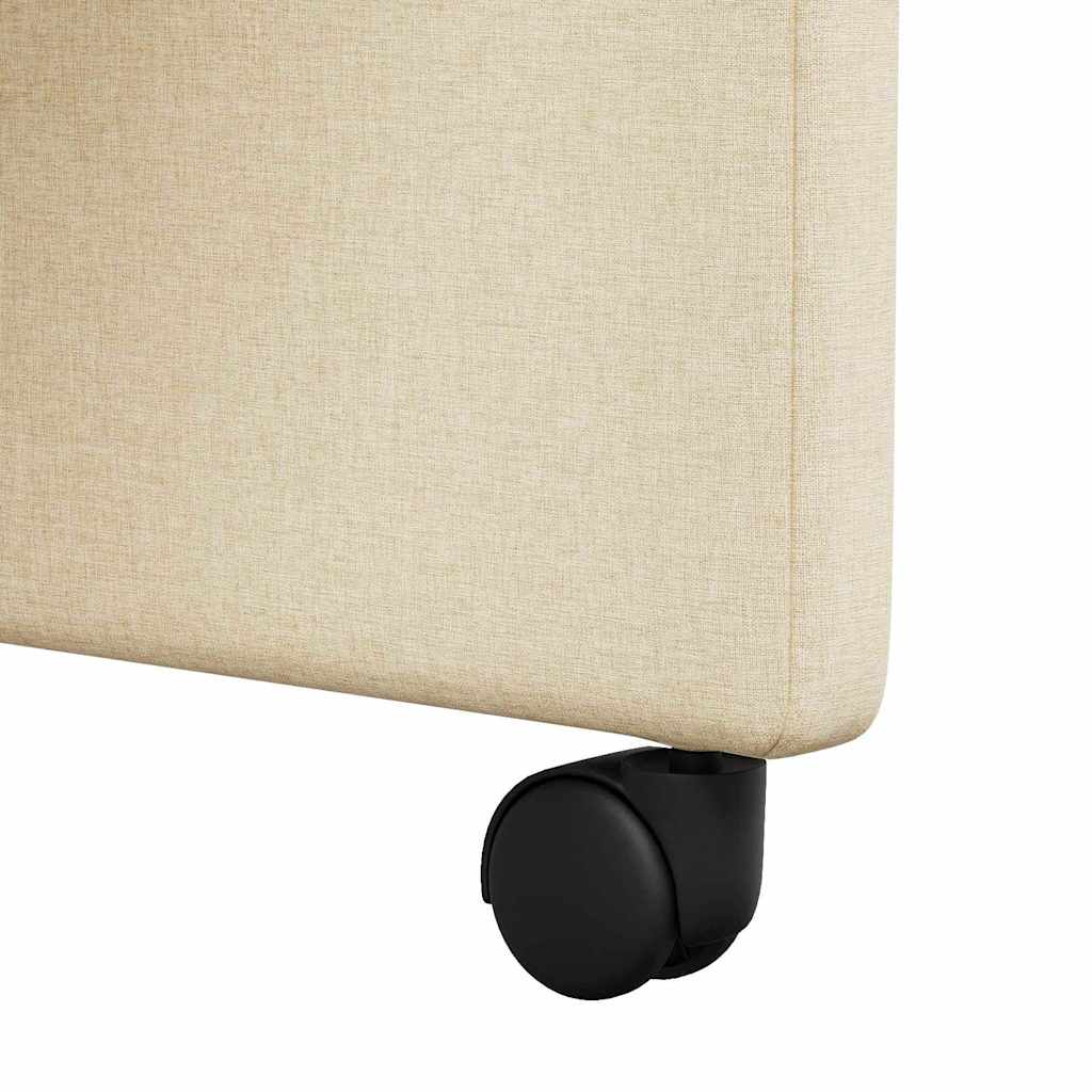 Scaune de dining cu roti 2 pcs Crem 58 x 65 x 94 cm tesatura — imaginea 10