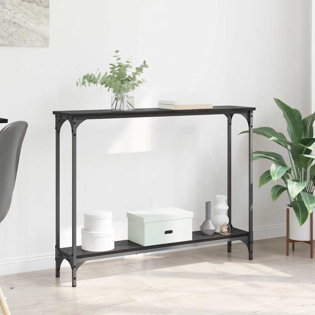 Masa de consola Stejar Negru 102 x 23 x 15.5 cm Lemn compozit — imaginea 2