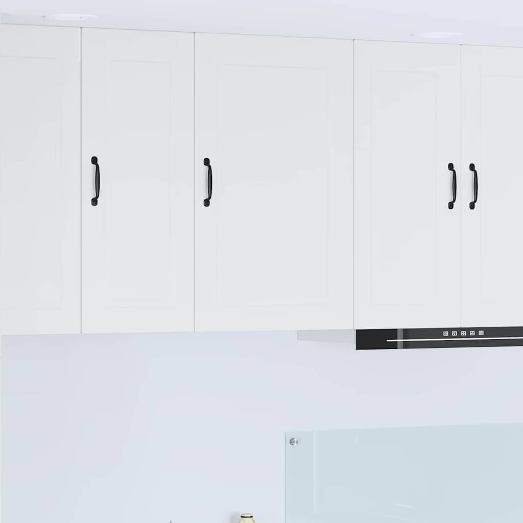 Dulap suspendat de bucatarie cu raft Alb lucios 50 x 31 x 80 cm — imaginea 2