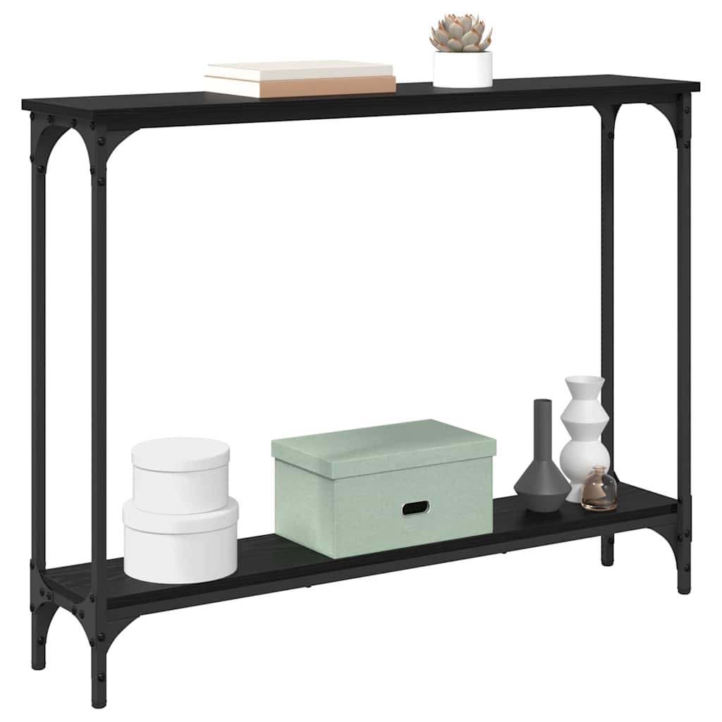 Masa de consola Stejar Negru 102 x 23 x 15.5 cm Lemn compozit — imaginea 4
