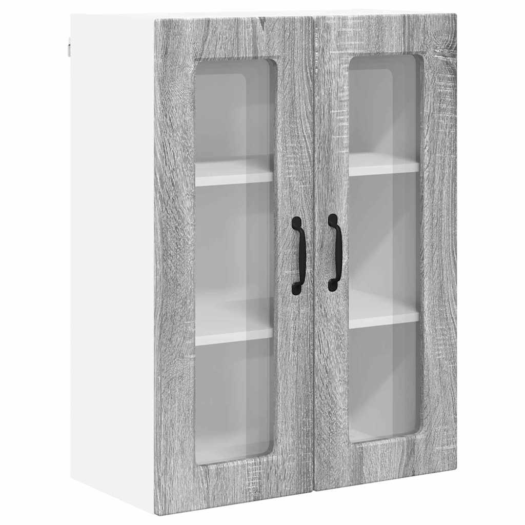 Dulap suspendat de bucatarie cu raft Gri Sonoma 60 x 31 x 80 cm