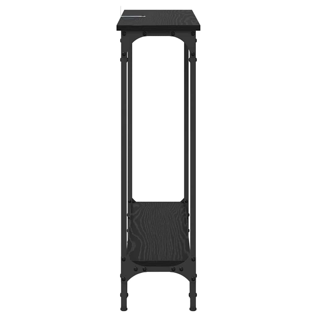 Masa de consola Stejar Negru 75 x 22,5 x 75 cm Lemn compozit — imaginea 7
