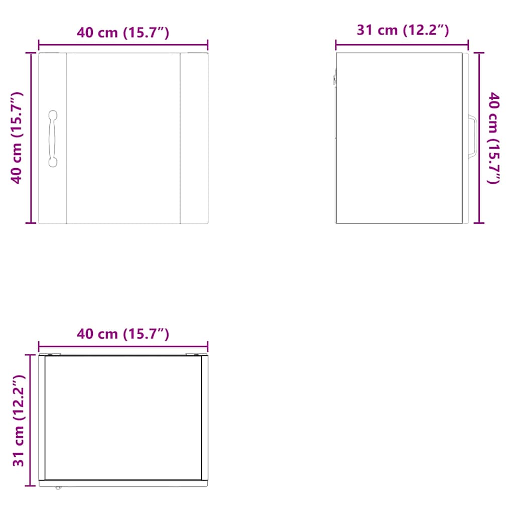 Dulap suspendat de bucatarie Alb 40 x 31 x 40 cm Lemn compozit — imaginea 13