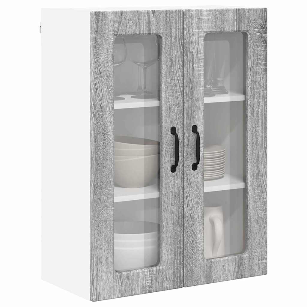 Dulap suspendat de bucatarie cu raft Gri Sonoma 60 x 31 x 80 cm — imaginea 4