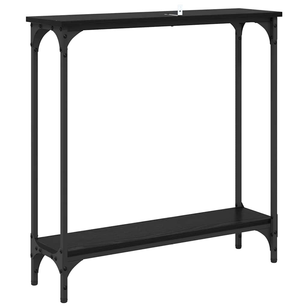 Masa de consola Stejar Negru 75 x 22,5 x 75 cm Lemn compozit — imaginea 8