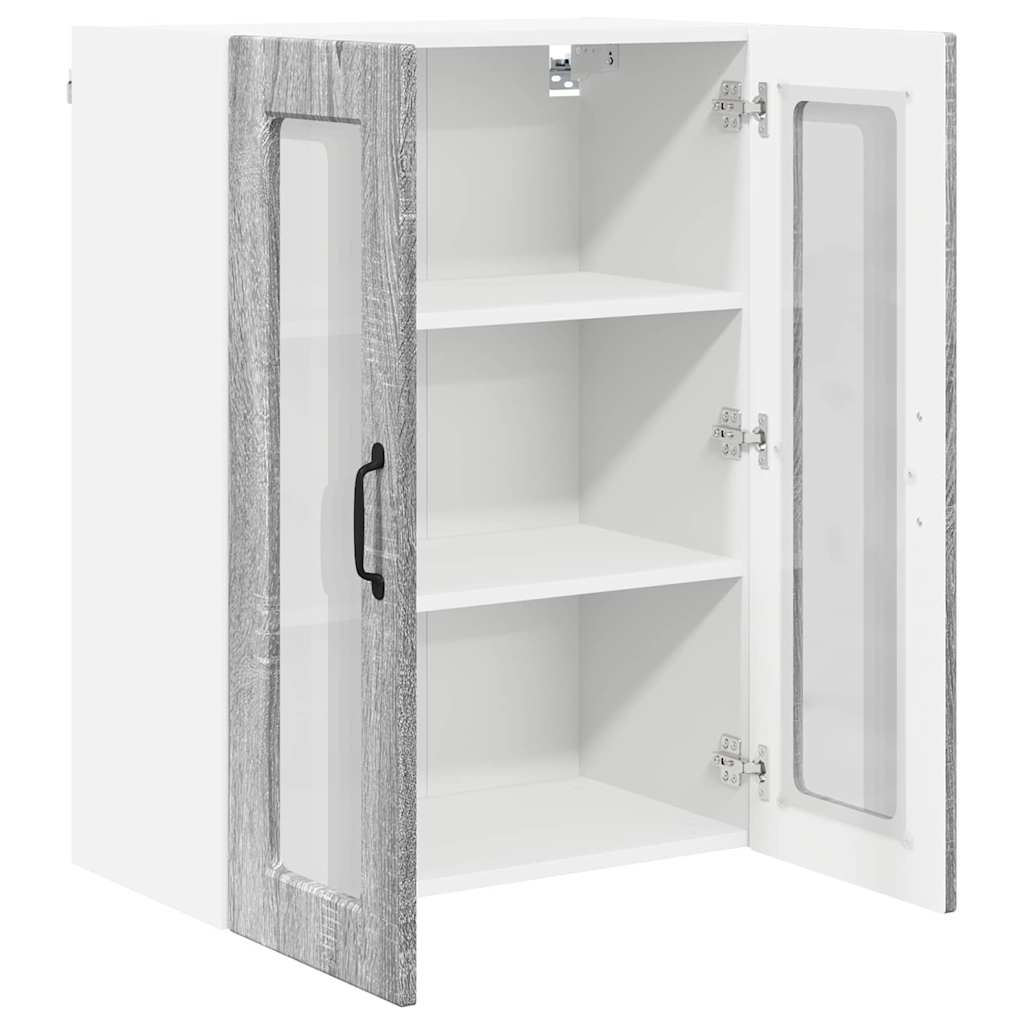 Dulap suspendat de bucatarie cu raft Gri Sonoma 60 x 31 x 80 cm — imaginea 6