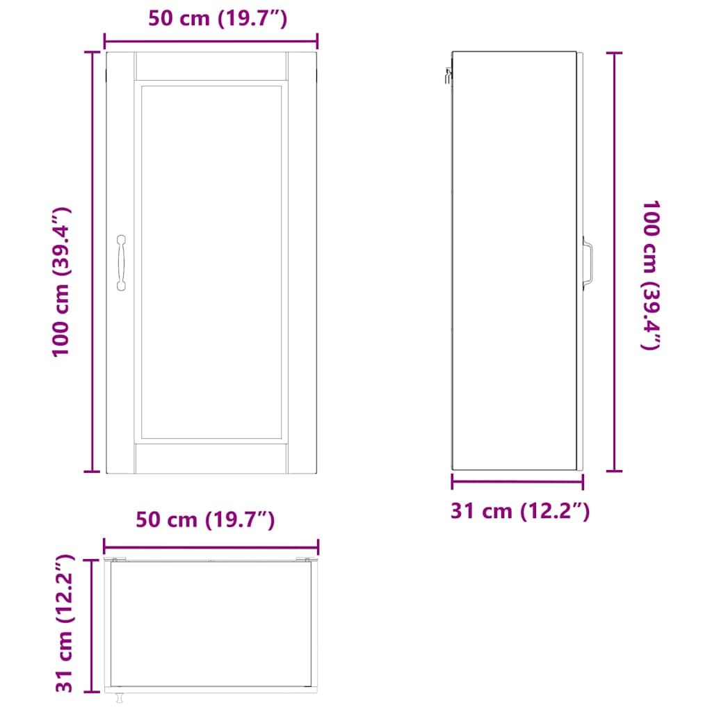 Dulap suspendat de bucatarie Alb 50 x 31 x 100 cm Lemn compozit — imaginea 13