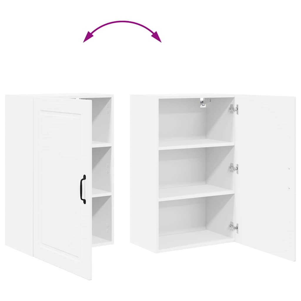 Dulap suspendat de bucatarie cu raft Alb lucios 50 x 31 x 80 cm — imaginea 12