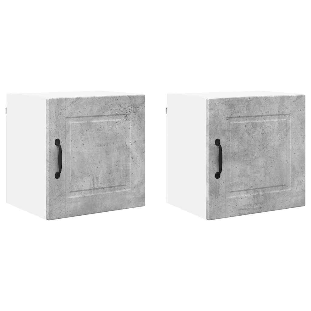 Dulap suspendat de bucatarie cu raft cu usa 2 pcs Gri din beton