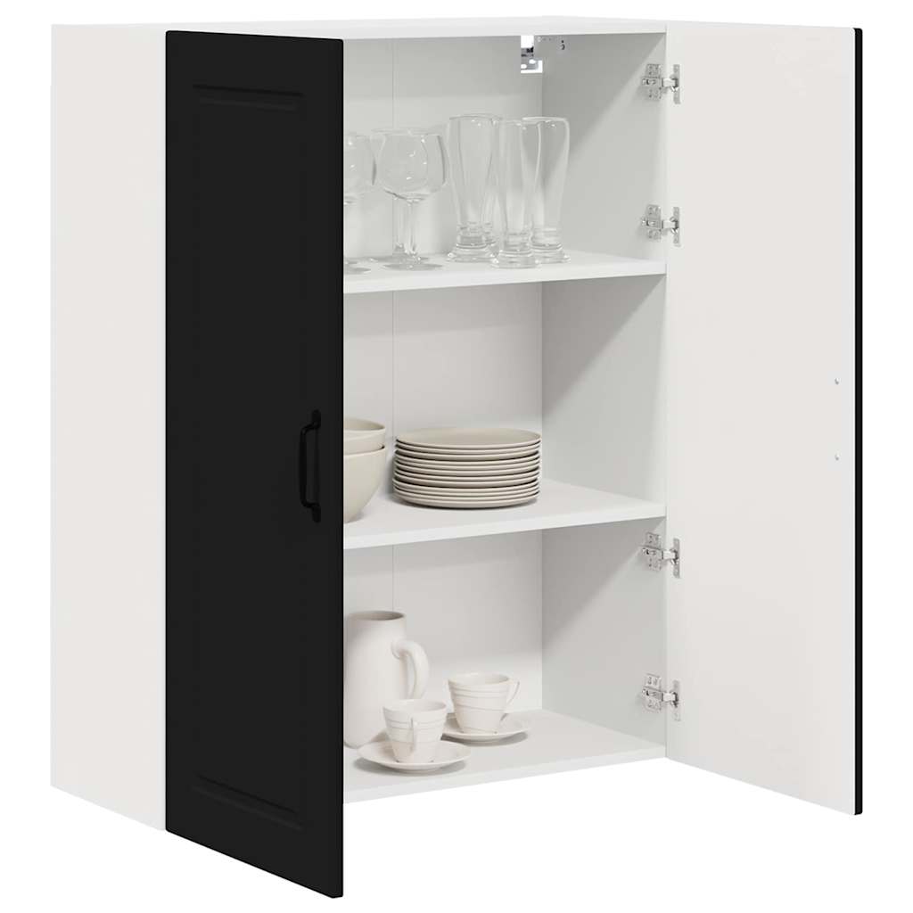 Dulap suspendat de bucatarie cu raft Negru 80 x 31 x 100 cm