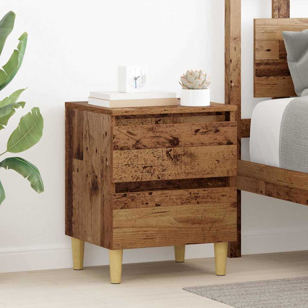 Dulap de pat cu sertar Lemn Vechi 40 x 35 x 50 cm Lemn compozit — imaginea 2