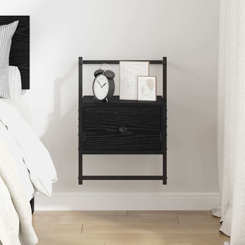 Noptiera Stejar Negru 35 x 30 x 51 cm Lemn compozit — imaginea 5