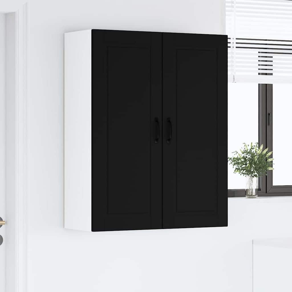 Dulap suspendat de bucatarie cu raft Negru 80 x 31 x 100 cm — imaginea 5