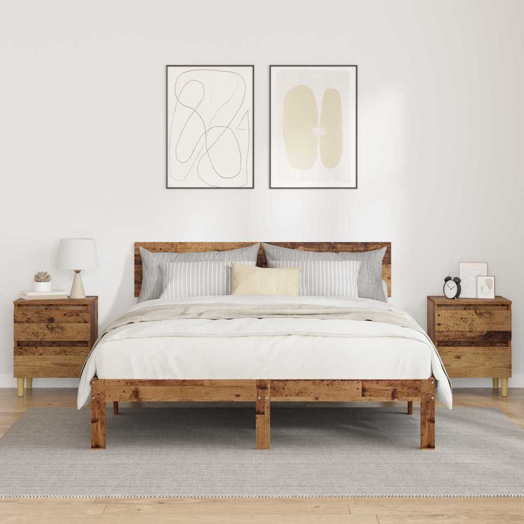 Dulap de pat cu sertar Lemn Vechi 40 x 35 x 50 cm Lemn compozit — imaginea 5