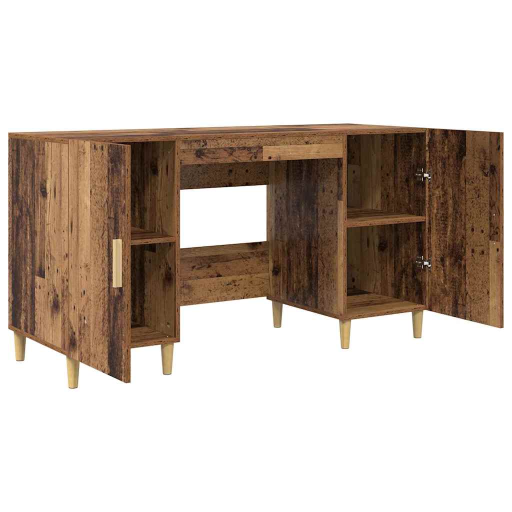Birou cu raft cu usa Lemn Vechi 140 x 50 x 75 cm Lemn compozit — imaginea 6