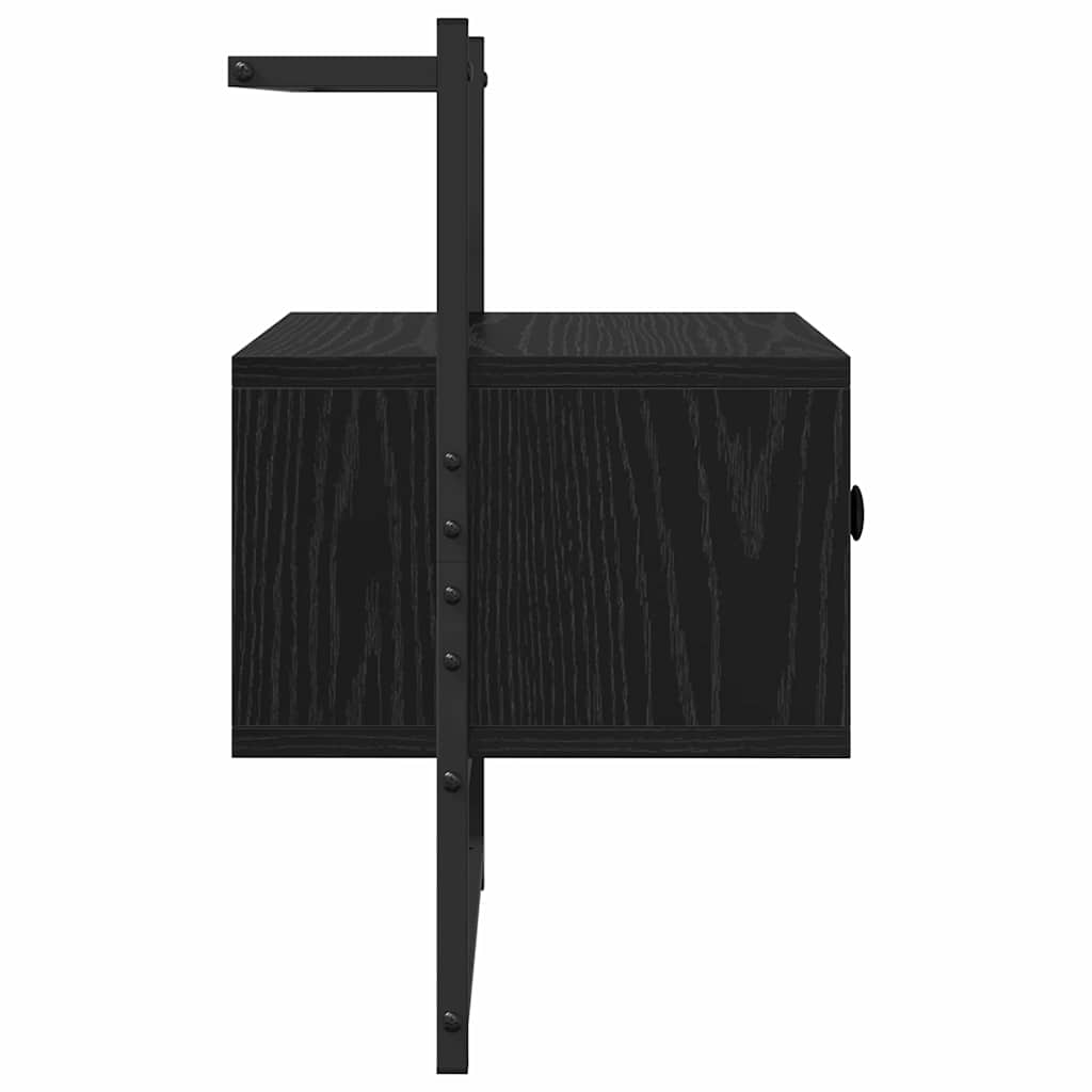 Noptiera Stejar Negru 35 x 30 x 51 cm Lemn compozit — imaginea 8