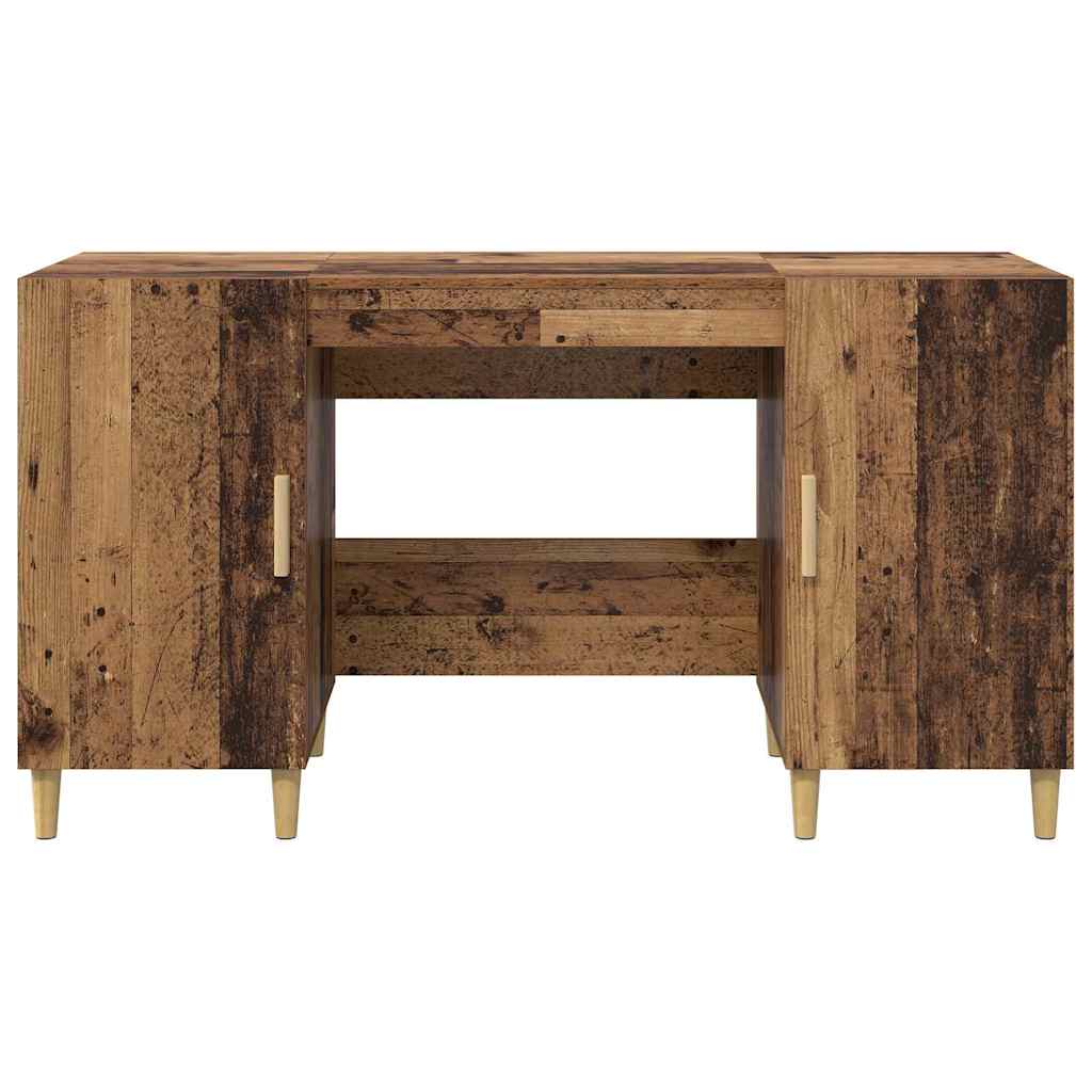 Birou cu raft cu usa Lemn Vechi 140 x 50 x 75 cm Lemn compozit — imaginea 7