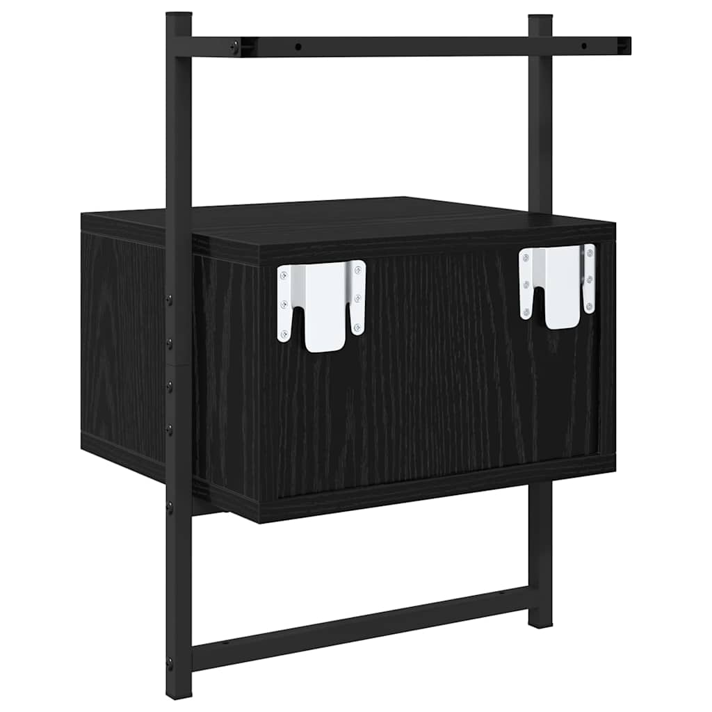 Noptiera Stejar Negru 35 x 30 x 51 cm Lemn compozit — imaginea 9