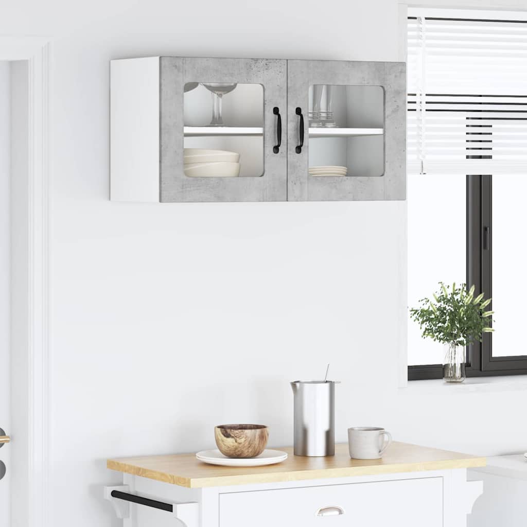 Dulap suspendat de bucatarie Gri din beton 80 x 31 x 40 cm — imaginea 5
