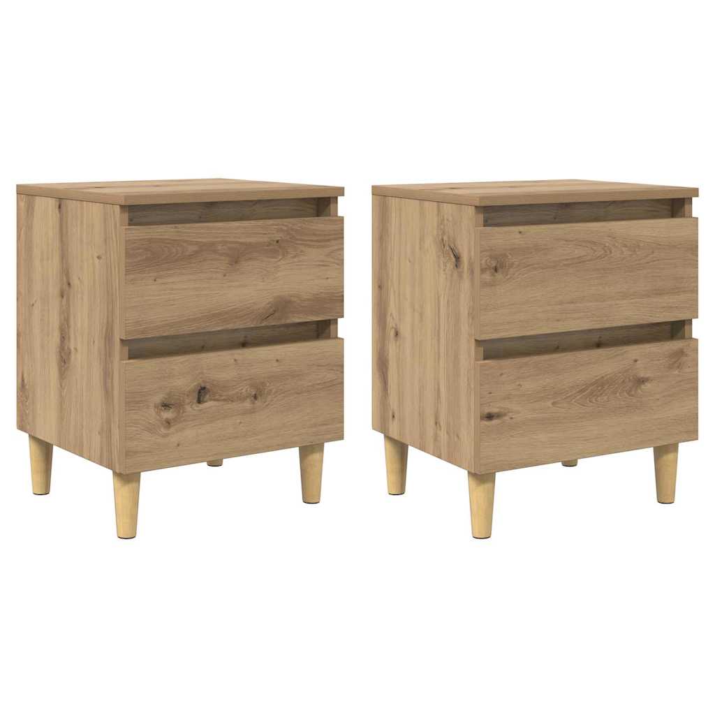 Dulapuri de pat 2 pcs Stejar Artizanal 40 x 35 x 50 cm