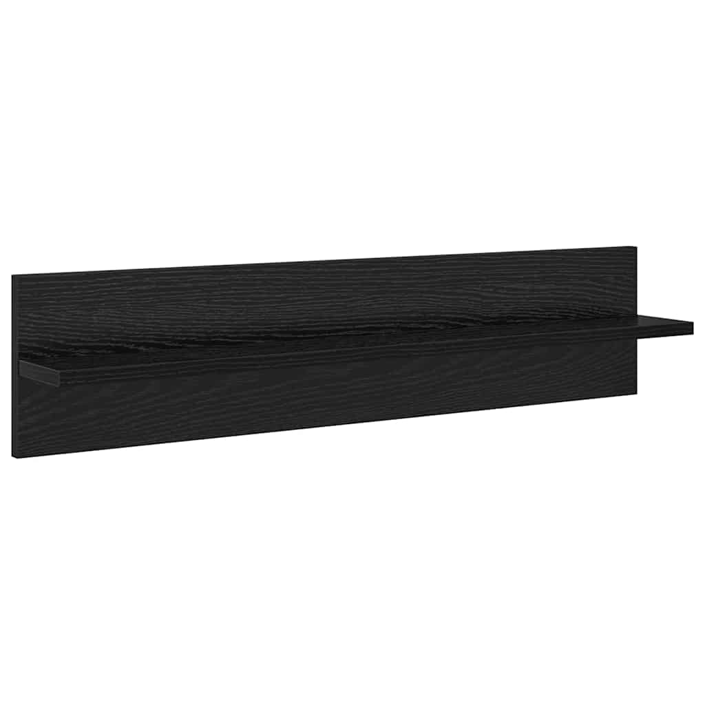 Semele de perete cu raft 4 pcs Stejar Negru 80 x 11,5 x 18 cm — imaginea 6