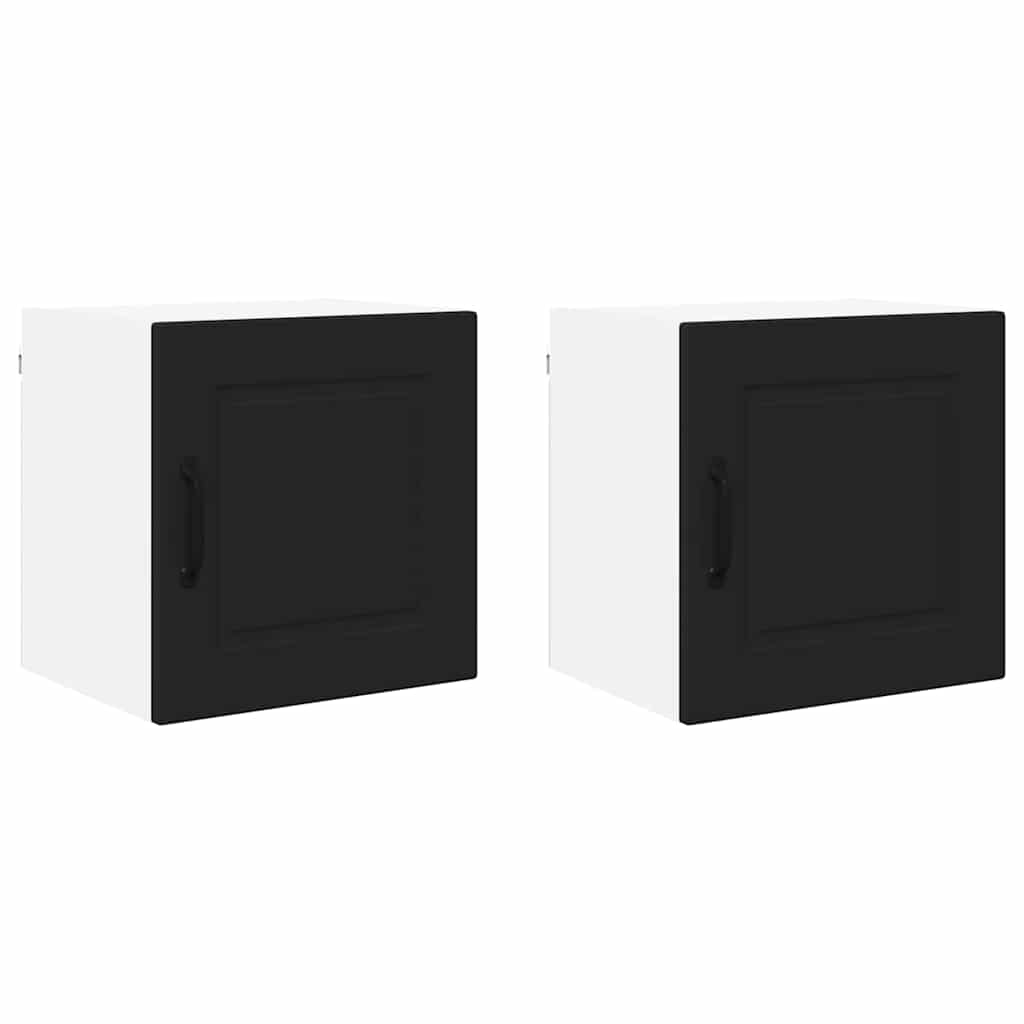 Dulap suspendat de bucatarie cu usa 2 pcs Negru 40 x 31 x 40 cm