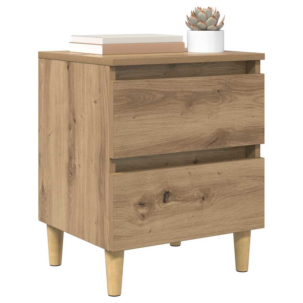 Dulapuri de pat 2 pcs Stejar Artizanal 40 x 35 x 50 cm — imaginea 4