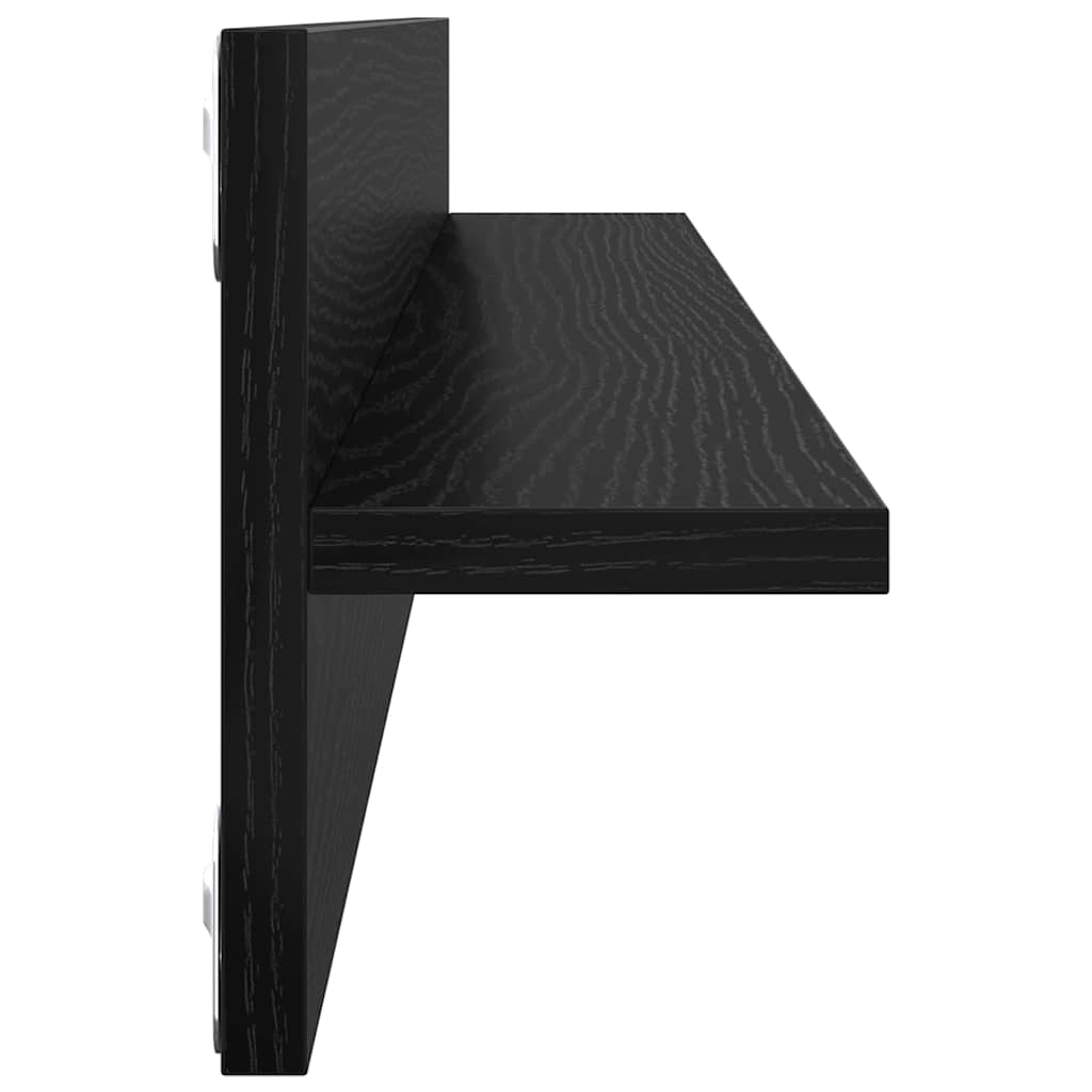 Semele de perete cu raft 4 pcs Stejar Negru 80 x 11,5 x 18 cm — imaginea 8