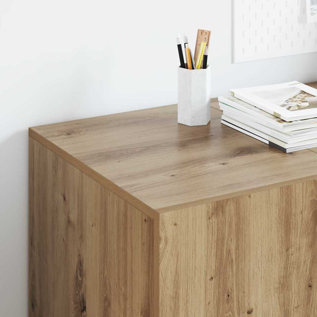 Birou cu raft Stejar Artizanal 140 x 50 x 75 cm Lemn compozit — imaginea 5