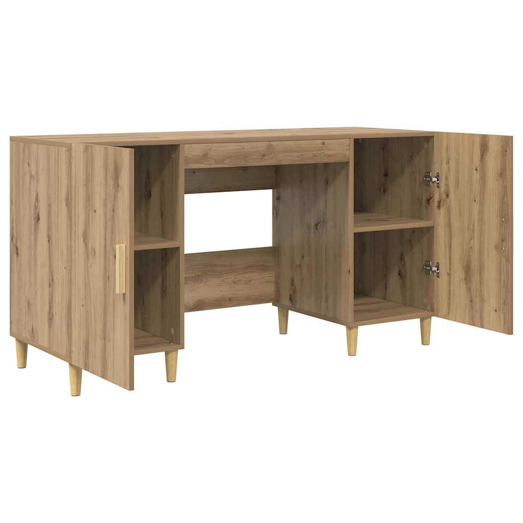 Birou cu raft Stejar Artizanal 140 x 50 x 75 cm Lemn compozit — imaginea 6