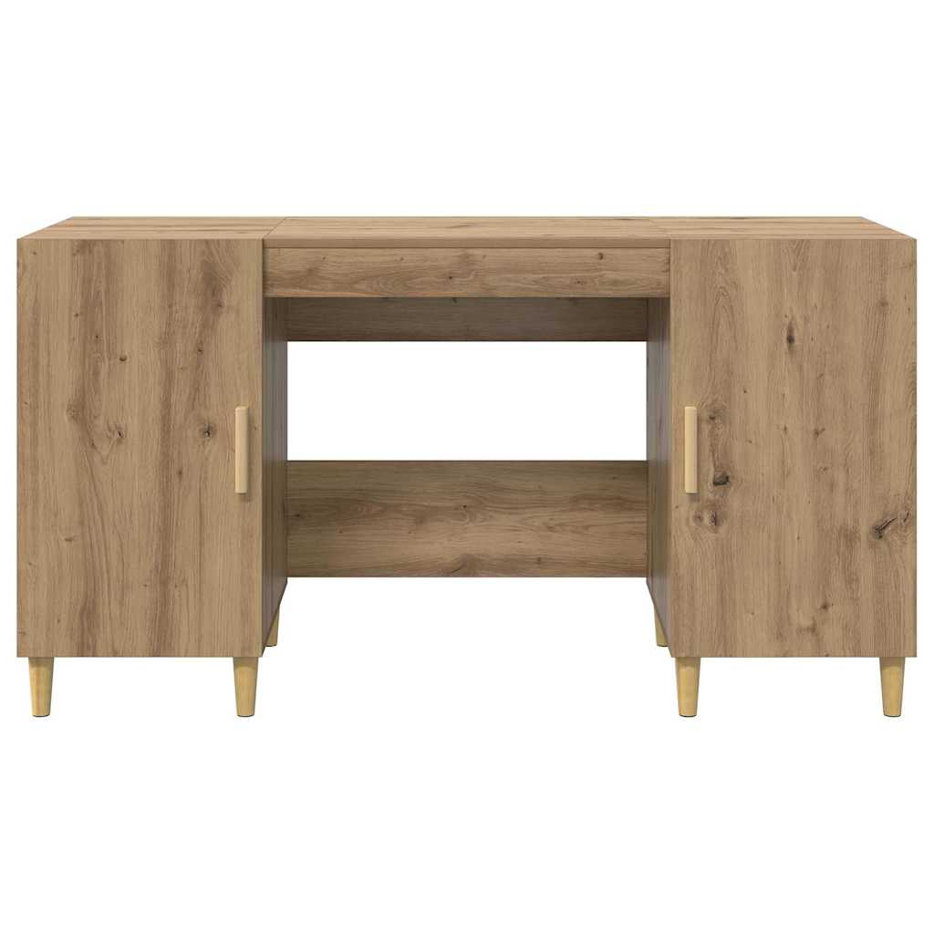 Birou cu raft Stejar Artizanal 140 x 50 x 75 cm Lemn compozit — imaginea 7